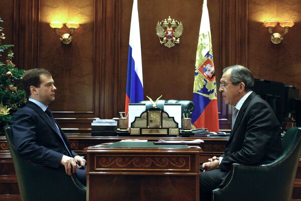 Встреча президента РФ Д.Медведева с главой МИД С.Лавровым - Sputnik International