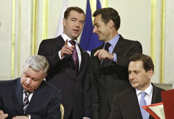 Presidents of Russia and France D.Medvedev and N.Sarkozy - Sputnik International