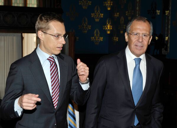 The European Union leaders will not decide on further measures against Russia at a EU summit in Brussels, Finnish Prime Minister Alexander Stubb (on the left) said Saturday. - Sputnik International