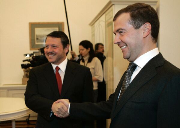 King Abdullah II of Jordan and Russian President Dmitry Medvedev - Sputnik International