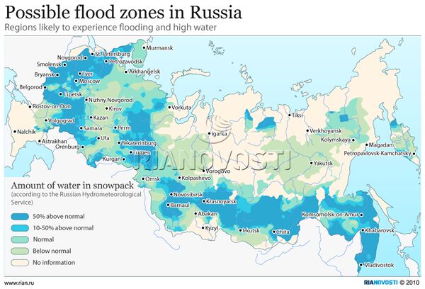 Possible flood zones in Russia - Sputnik International