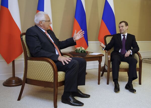 President Dmitry Medvedev and his Czech counterpart Vaclav Klaus - Sputnik International