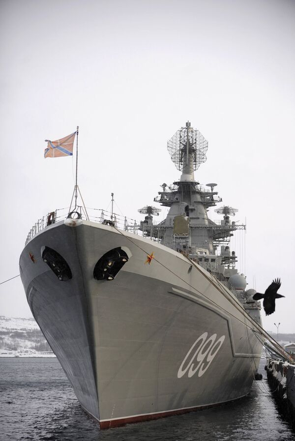 Russia's Pyotr Veliky missile cruiser  - Sputnik International