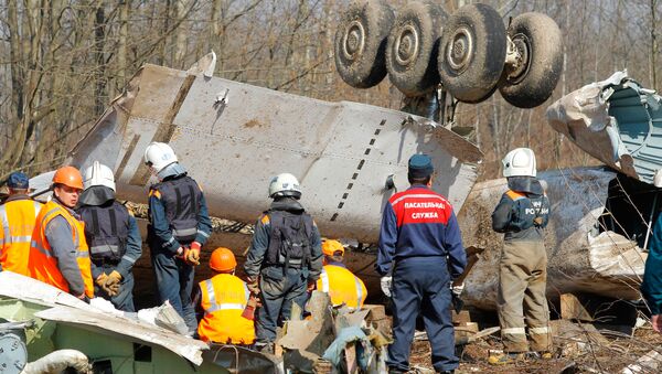 Search efforts at the crash site of the Polish presidential plane in Smolensk woods, April 2010 - Sputnik International