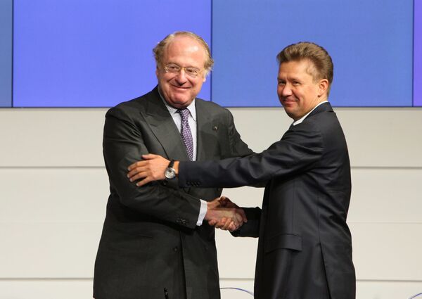 The meeting between Gazprom CEO Alexei Miller and Eni head Paolo Scaroni - Sputnik International