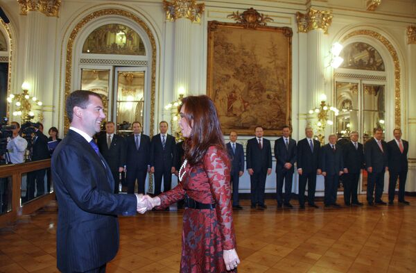 Russian President Dmitry Medvedev and his Argentinean counterpart Cristina Fernandez de Kirchner - Sputnik International
