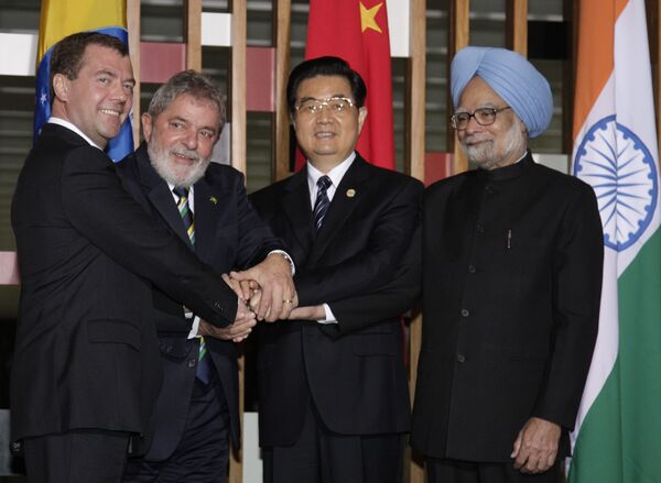 Russian President Dmitry Medvedev at Brazil, Russia, India and China (BRIC) leaders' summit - Sputnik International