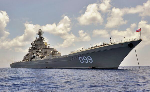 Russian warships hold air-defense drills in Indian Ocean - Sputnik International