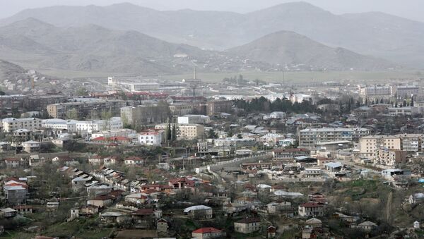 Armenian Foreign Ministry has condemned Azerbaijan for the downing of the NKR military helicopter while Azerbaijan declared the airspace over Nagorno-Karabakh a no-flying zone. Above: Stepanakert, capital of the self-proclaimed Nagorno-Karabakh Republic. - Sputnik International