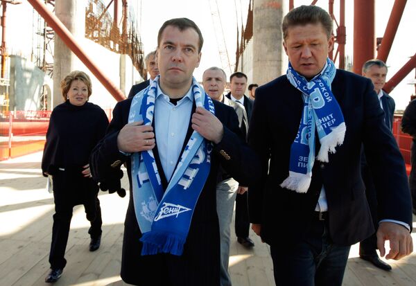 Medvedev inspects future stadium of Russian league leaders Zenit - Sputnik International