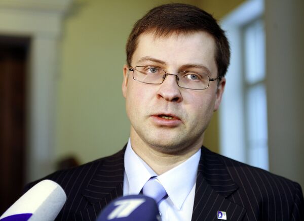 Latvian Prime Minister Valdis Dombrovskis - Sputnik International