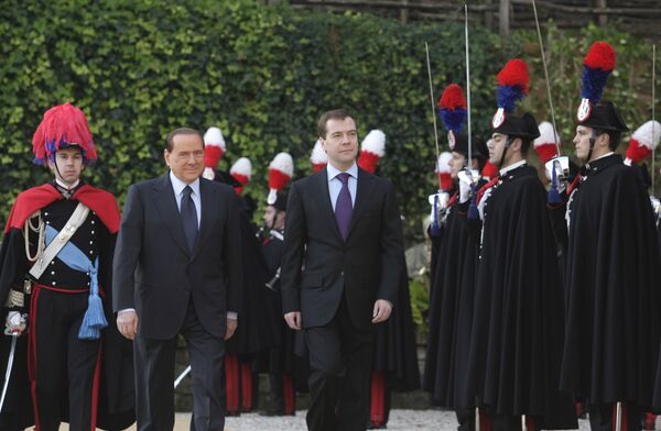 Dmitry Medvedev and  Silvio Berlusconi . Arhive - Sputnik International