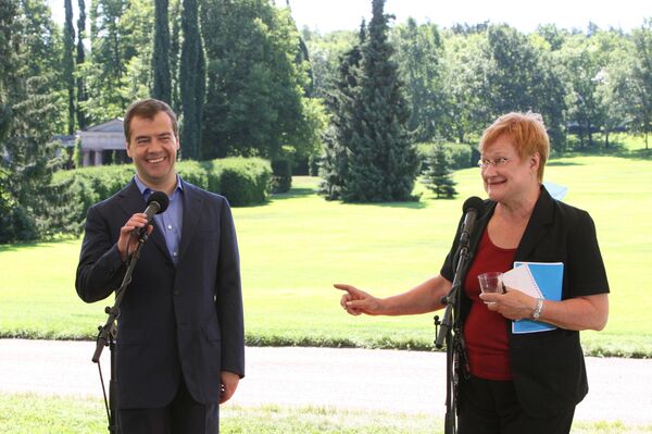 Russian President Dmitry Medvedev during a working visit to Finland  - Sputnik International