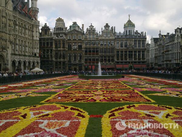 Flower carpet on the Grand Place in Brussels - Sputnik International