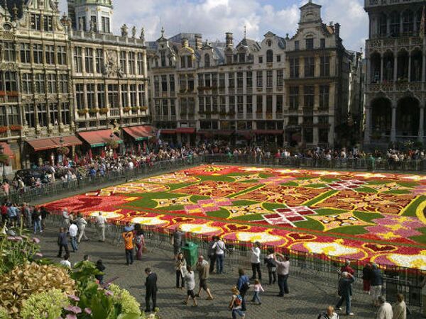Flower carpet on the Grand Place in Brussels - Sputnik International