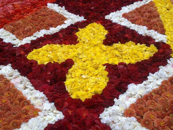 Flower carpet on the Grand Place in Brussels - Sputnik International