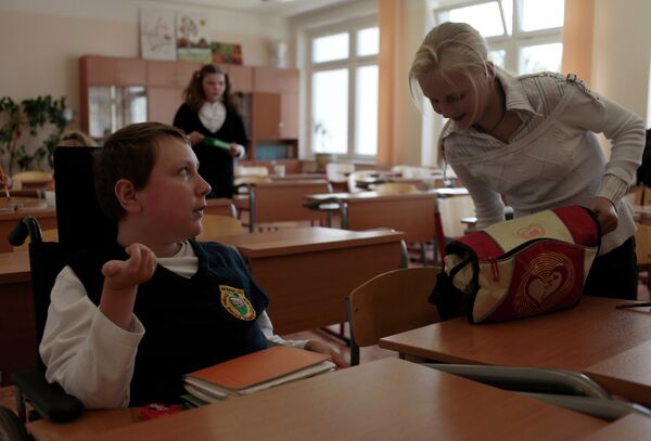 Kirill Drozdkov, 12, attends public school in Moscow. In Russia, people with disabilities are almost invisible, often isolated in cramped apartments and special homes. - Sputnik International