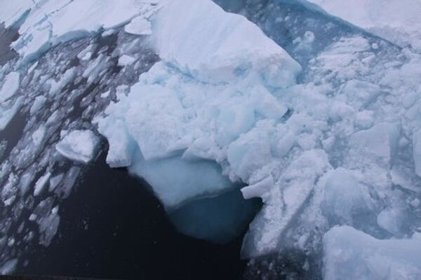 Russian polar explorers descend on drifting ice floe - Sputnik International