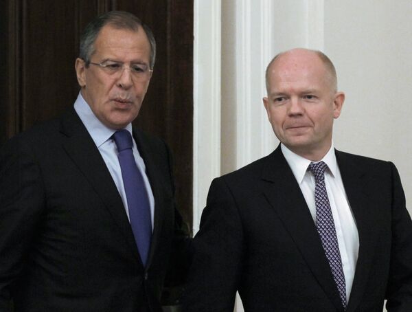 Sergei Lavrov  with British Foreign Secretary William Hague - Sputnik International