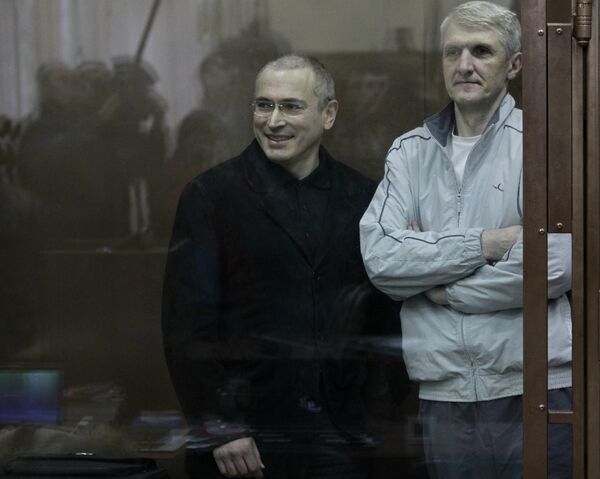 Former Yukos oil major CEO Mikhail Khodorkovsky and his business partner Platon Lebedev  - Sputnik International