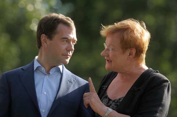 Dmitry Medvedev and Tarja Halonen  - Sputnik International
