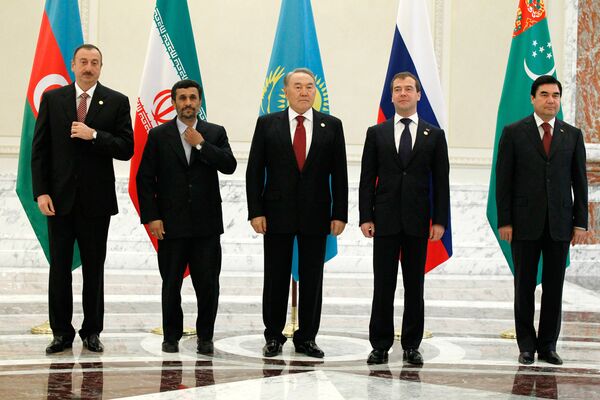 The presidents of the Caspian states of Azerbaijan, Iran, Kazakhstan, Russia and Turkmenistan - Sputnik International