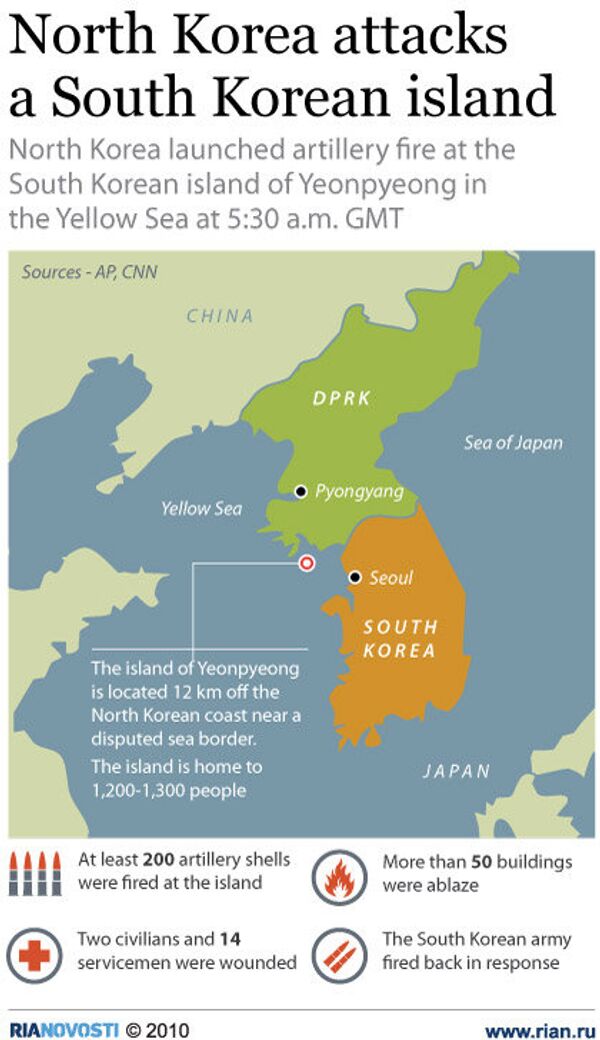North Korea attacks a South Korean island - Sputnik International