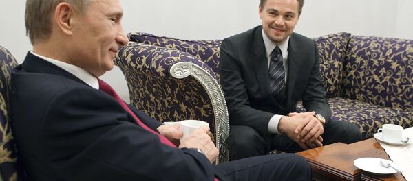 Встреча Владимира Путина и Леонардо Ди Каприо в Санкт-Петербурге Встреча Владимира Путина и Леонардо Ди Каприо в Санкт-Петербурге - Sputnik International