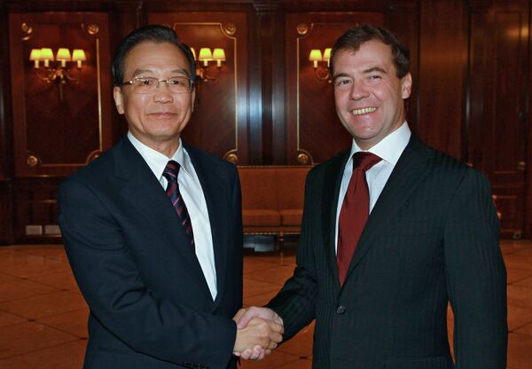 Chinese Primier Wen Jiabao and Russian President Dmitry Medvedev - Sputnik International