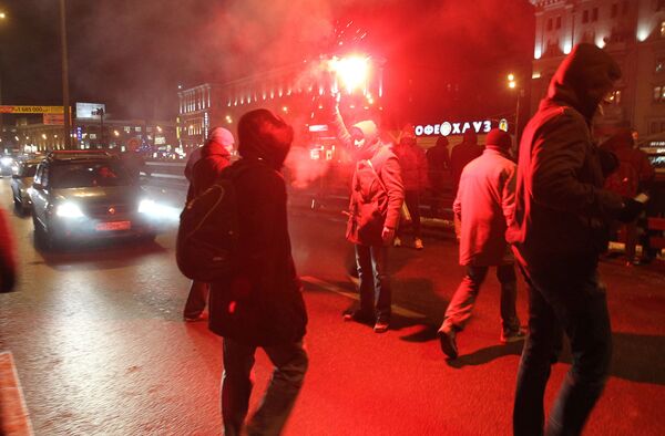 The fans blocked Leningradskoye Highway in Moscow - Sputnik International