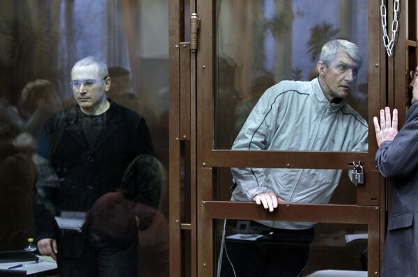 Mikhail Khodorkovsky and his business partner Platon Lebedev  - Sputnik International