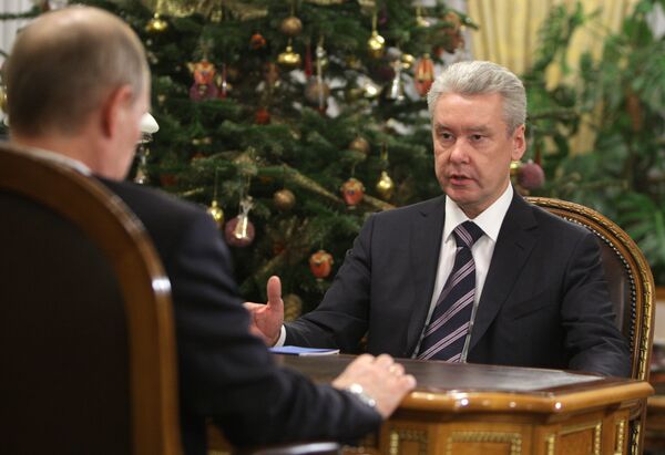 Sergei Sobyanin at a meeting with Prime Minister Vladimir Putin  - Sputnik International
