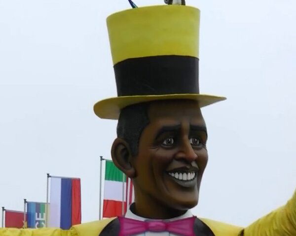 Giant floats depicting Putin and Obama seen in Viareggio’s carnival parade - Sputnik International