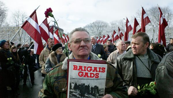 Procession of veterans of a legion Waffen SS in Riga - Sputnik International