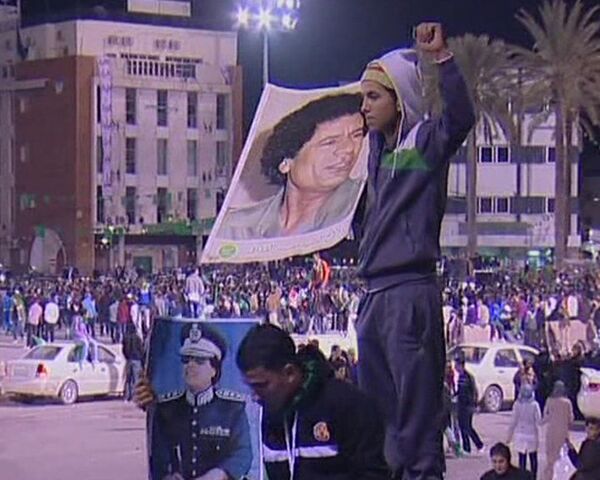 Pro-Gadhafi supporters hold rally - Sputnik International