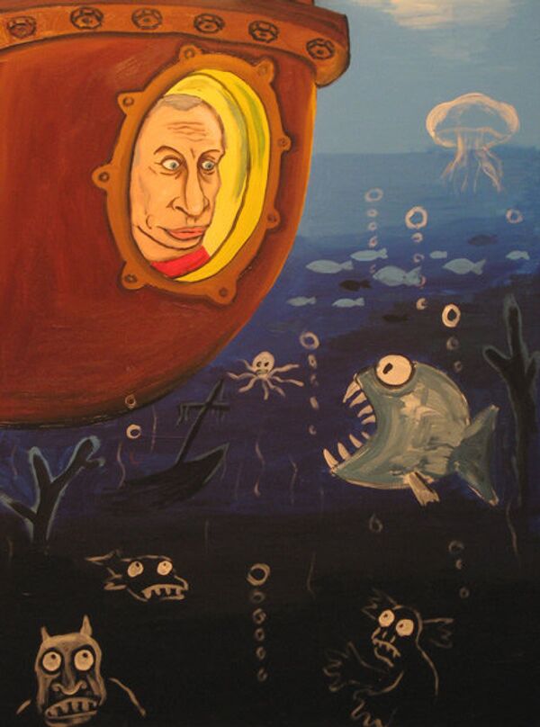 Action man Vladimir Putin inside a mini-submarine during his dive to the bottom of Lake Baikal in 2009 - Sputnik International