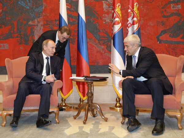 Vladimir Putin and Boris Tadic  - Sputnik International