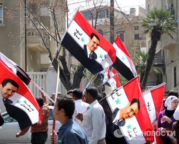 Rallies in support of Syrian President Bashar al-Assad - Sputnik International