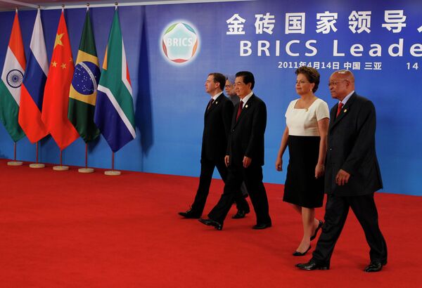 The leaders of the BRICS nations – Russia, China, India, Brazil and South Africa - Sputnik International