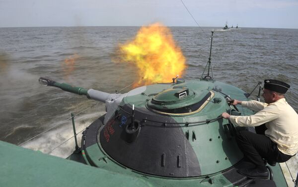 Caspian Flotilla’s Marine battalion holds exercise - Sputnik International