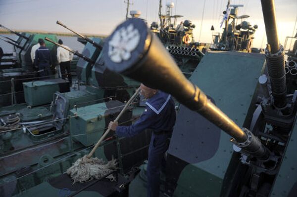 Caspian Flotilla’s Marine battalion holds exercise - Sputnik International