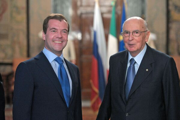 Dmitry Medvedev and Giorgio Napolitano - Sputnik International
