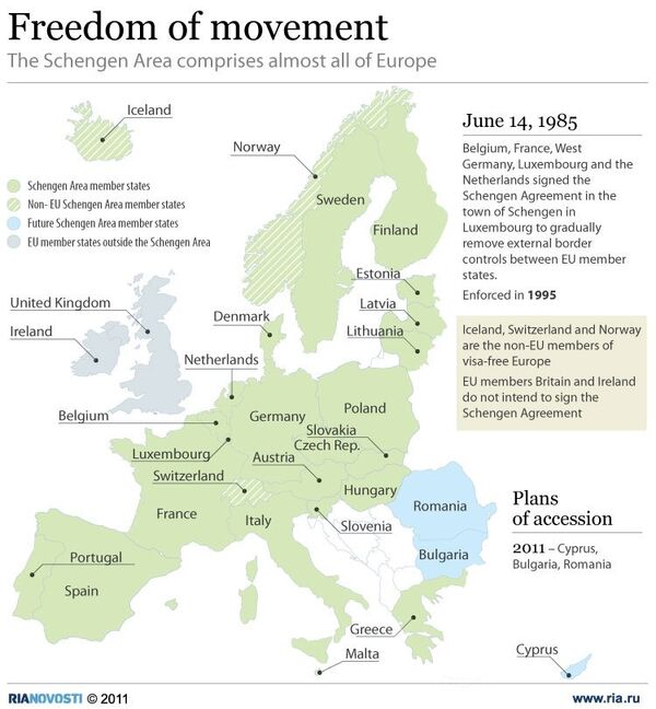 The Schengen Area comprises almost all of Europe. The Schengen Area comprises almost all of Europe. - Sputnik International