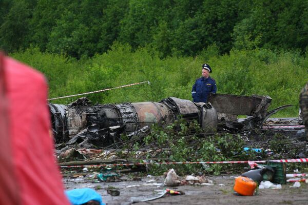 At the crash site of a TU-134 aircraft. - Sputnik International