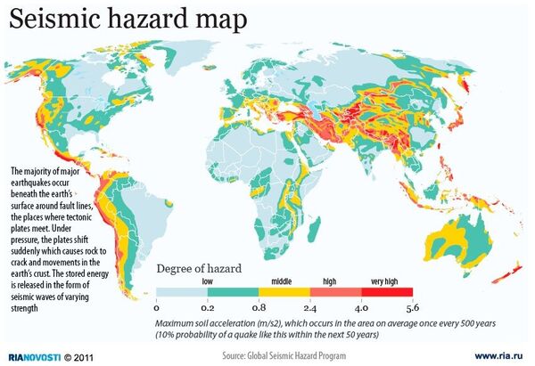 Seismic hazard map - Sputnik International