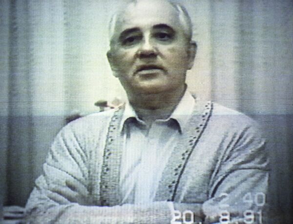 Fragment of Mikhail Gorbachev’s video address to the Russian people, recorded on August 20, 1991  - Sputnik International