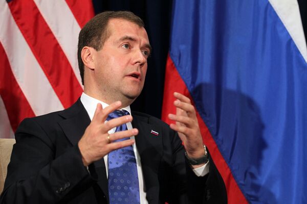 Medvedev currently takes part in the 2011 Asia-Pacific Economic Cooperation (APEC) summit, held in the United States, in the Hawaiian capital of Honolulu, on November 12-13. - Sputnik International