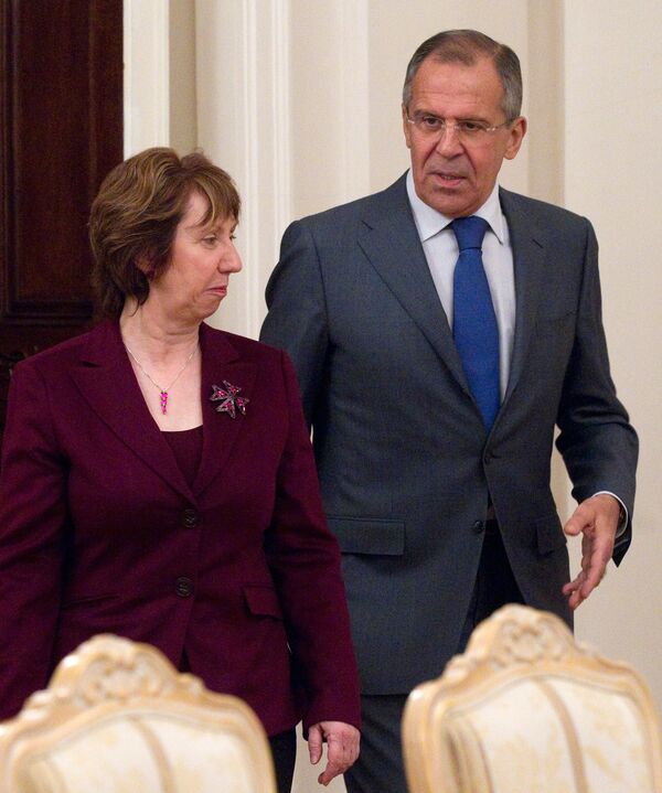 EU High Representative for Foreign Affairs and Security Policy Catherine Ashton and Russian Foreign Minister Sergei Lavrov - Sputnik International