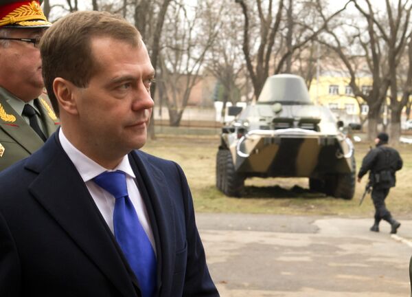 President Dmitry Medvedev said on Monday that Russia would spend unprecedented sums on new weaponry. - Sputnik International