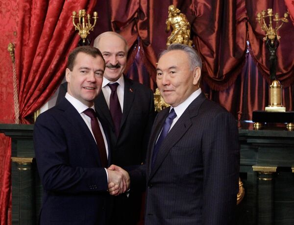 The leaders of Russia, Belarus and Kazakhstan - Sputnik International